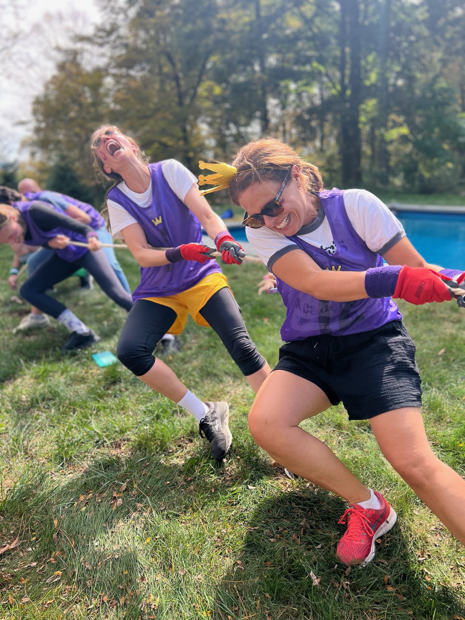 Team Purple tug of war